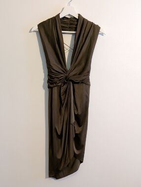 ALEXANDRE VAUTHIER halter plunging v-neck mini dress - size 40